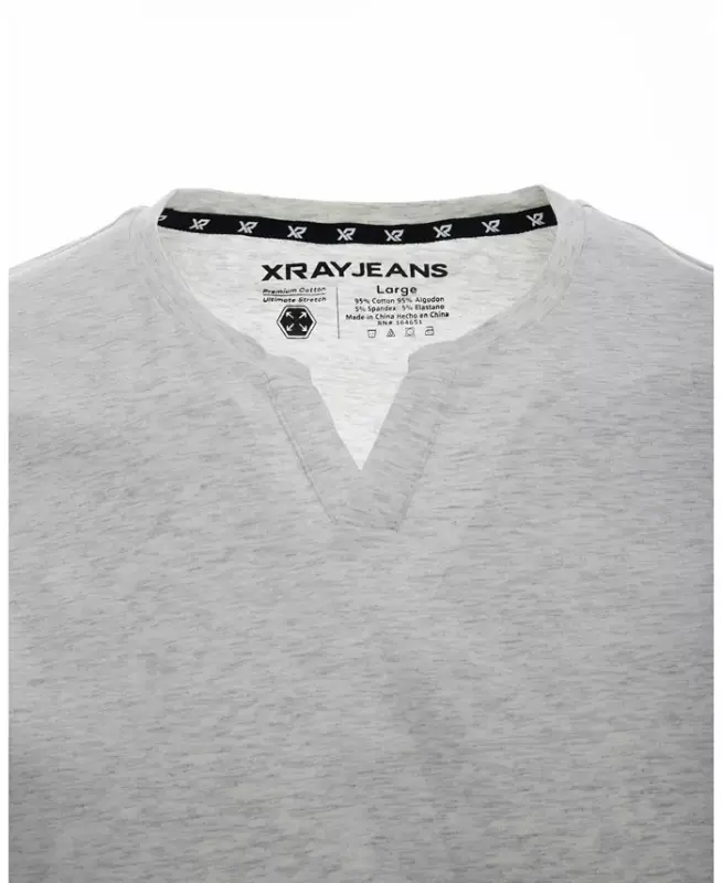 XRAY Men's Basic V-Notch Neck Short Sleeve T-Shirt - Oatmeal - 3