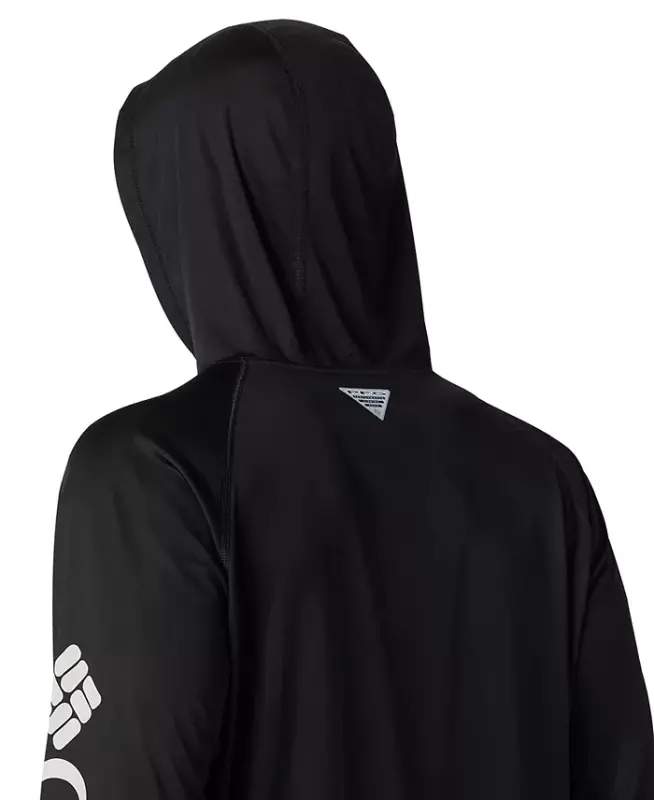 Men's Terminal Tackle UPF 50 Hoodie - Black, Cool Grey Logo - 3