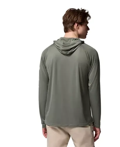 Men's Terminal Tackle UPF 50 Hoodie - Cypress, Dark stone logo - COLUMBIA (1)