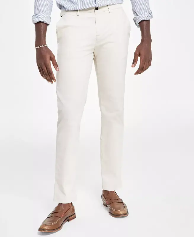 Men's TH Flex Stretch Straight-Fit Chino Pant - Sand Khaki - TOMMY HILFIGER
