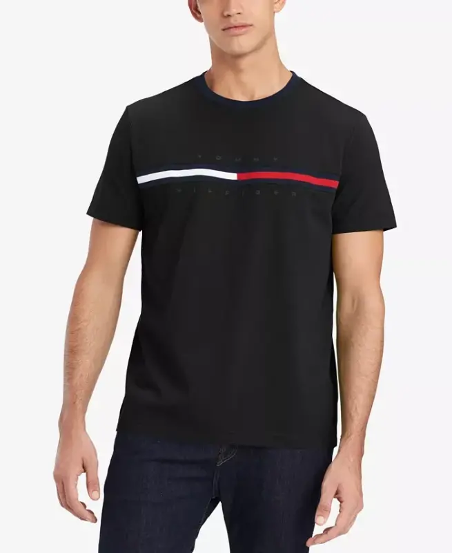 Men's Tino Logo Short Sleeve T-Shirt-Jet Black - TOMMY HILFIGER