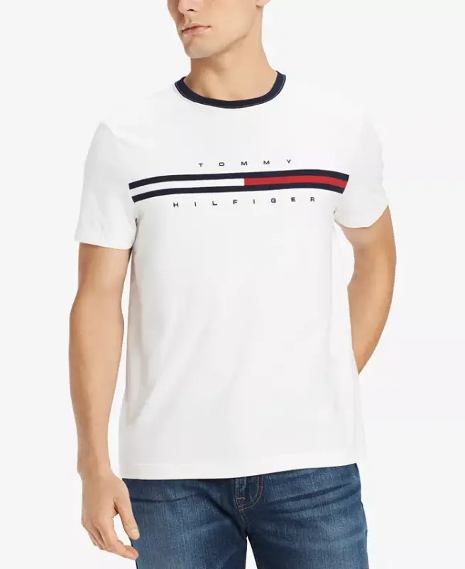 Men's Tino Logo Short Sleeve T-Shirt-Bright White - TOMMY HILFIGER