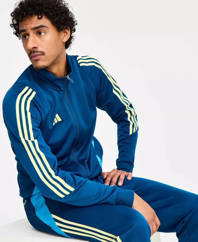 Men's Tiro 24 Slim-Fit Performance 3-Stripes Track Jacket - Leg Marine/citrine - 3