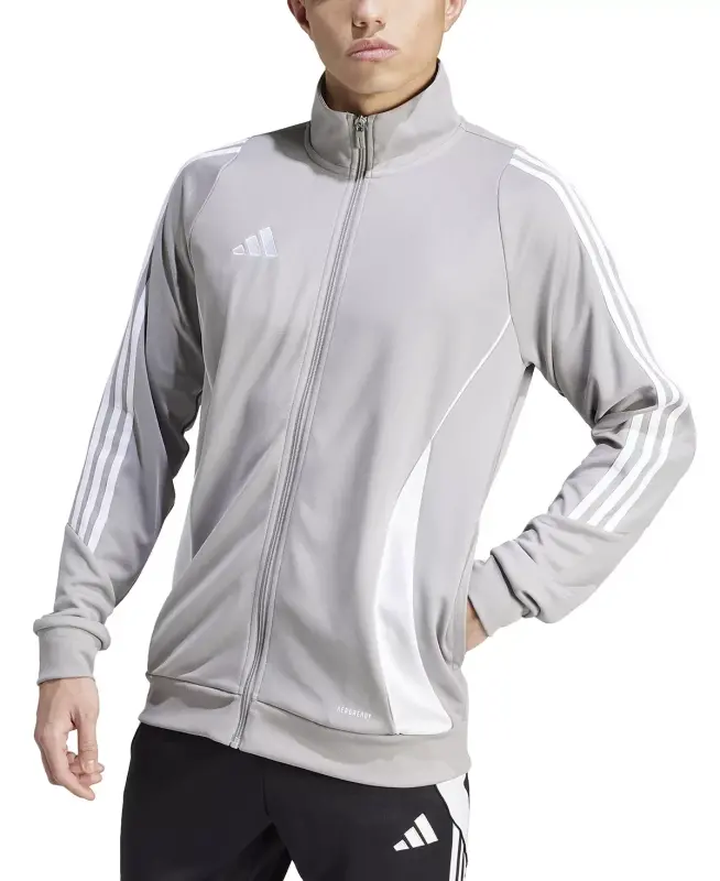 Men's Tiro 24 Slim-Fit Performance 3-Stripes Track Jacket - Mid Grey / Wht - 1