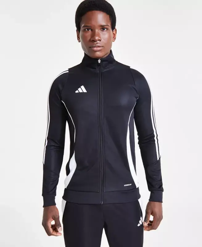 Men's Tiro 24 Slim-Fit Performance 3-Stripes Track Jacket - Black/wht - 6