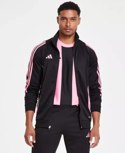 Men's Tiro 24 Slim-Fit Performance 3-Stripes Track Jacket - Black/pink 