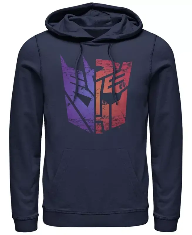 Men's Transformer Split Logo Fleece Hoodie - Navy - FIFTH SUN
