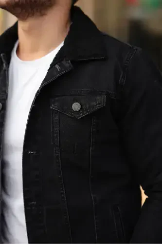 Erkek Trend Kışlık Içi Kürklü Kot Ceket Antrasit-AA.ANTRASİT - COMSTAR (1)