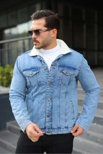 Erkek Trend Kışlık Içi Kürklü Kot Ceket - B.Buz - COMSTAR (1)