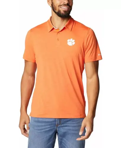 Men's Orange Clemson Tigers Tech Trail Space Dye Omni-Shade Polo - Orange - 4