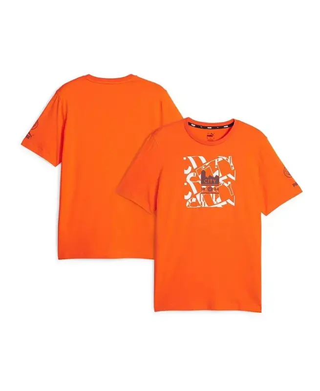 Men's Orange Manchester City FtblCore Graphic T-shirt - Orange - PUMA