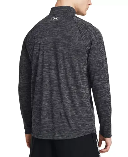 Men's UA Tech™ Space-Dyed 1/2-Zip Performance Sweatshirt-Black / Wht - UNDER ARMOUR (1)