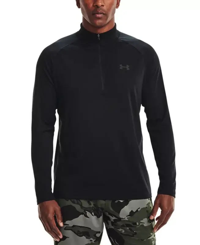 Men's UA Tech Half-Zip Pullover Sweatshirt - Black - 3