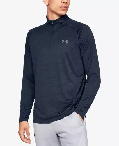 Men's UA Tech Half-Zip Pullover Sweatshirt - Navy 