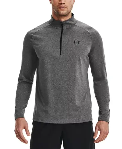 Men's UA Tech Half-Zip Pullover Sweatshirt - Carbon Heather/Black 