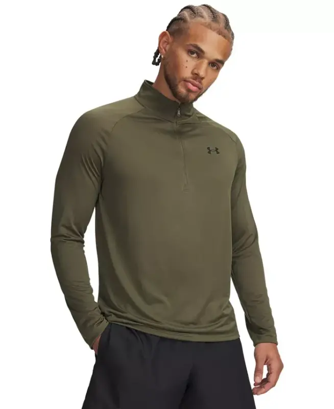 Men's UA Tech Half-Zip Pullover-Od Green / Blk - 3