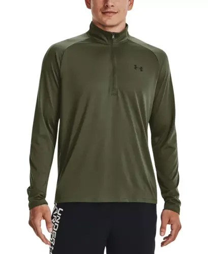 Men's UA Tech Half-Zip Pullover Sweatshirt - Od Green/Black 