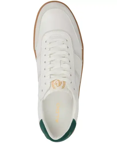 Men's Uptown Synthetic Lace Up Sneakers - White Combo - 4