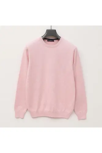 Erkek Uzun Kol İnce Sweatshirt - 180541 - Açık Pembe-AÇIK PEMBE 