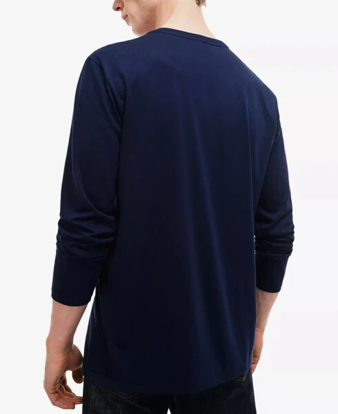 Men's Long Sleeve Crew Neck Jersey T-Shirt-166 - Navy - Lacoste (1)