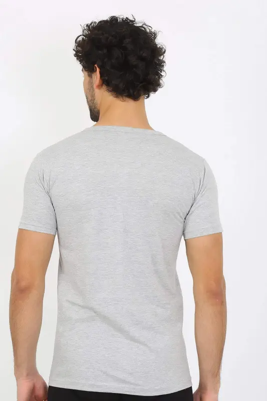 Erkek V Yaka Gri Penye Atlet 6560 - 7