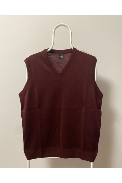 Erkek V Yaka Süveter Ince Yün Triko Örgü Tüylenmez Özbarla-BORDO - WE ARE THE BEST UYSALİDA
