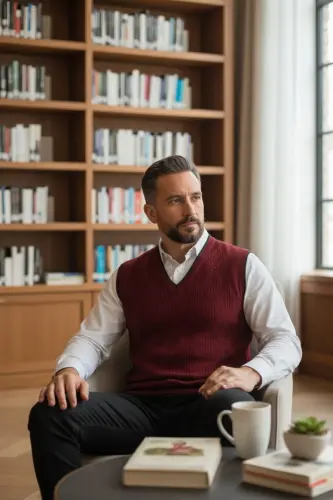 Erkek Bordo Tüylenme Yapmayan Anti-pilling Standart Fit Saç Örgü Desenli Triko Süveter-Bordo - 4