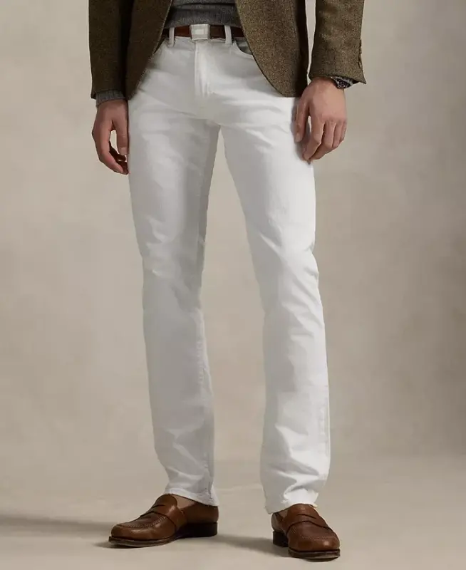 Men's Varick Slim Straight Jeans - New Hudson White - 1