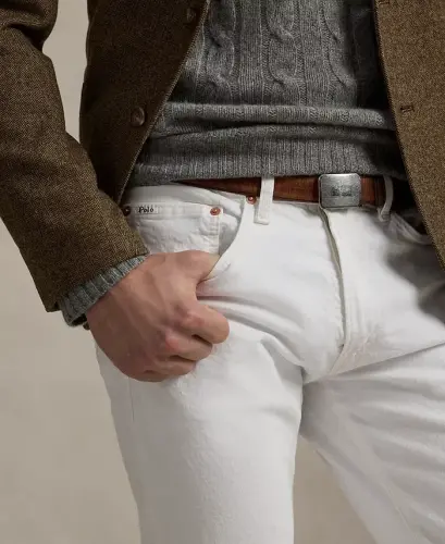 Men's Varick Slim Straight Jeans - New Hudson White - 6