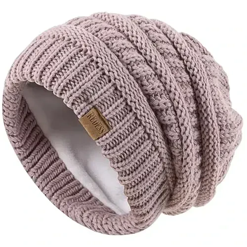 REDESS Slouchy Beanie Hat for Men and Women Winter Warm Chunky Soft Oversized Cable Knit Cap - 3