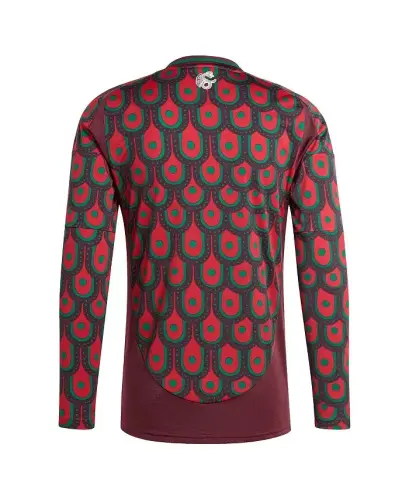 Men's and Women's Mexico National Team 2024 Replica Long Sleeve Jersey - Burgundy - 3