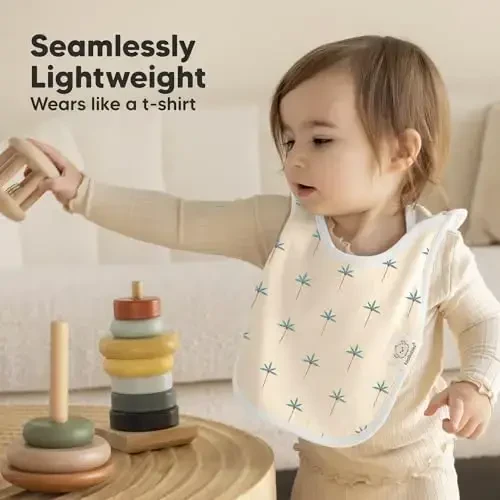 8-Pack Baby Bibs for Boys, Girls - Pullover Bibs for Drooling Teething Baby Girl & Boy Toddler, Newborn, Soft & Absorbent, Cute Colors, Large Torso Coverage Keep Infant Clean & Dry (Wildscape) - 5