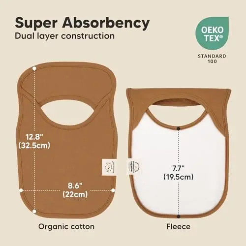 8-Pack Baby Bibs for Boys, Girls - Pullover Bibs for Drooling Teething Baby Girl & Boy Toddler, Newborn, Soft & Absorbent, Cute Colors, Large Torso Coverage Keep Infant Clean & Dry(Terracotta) - 1