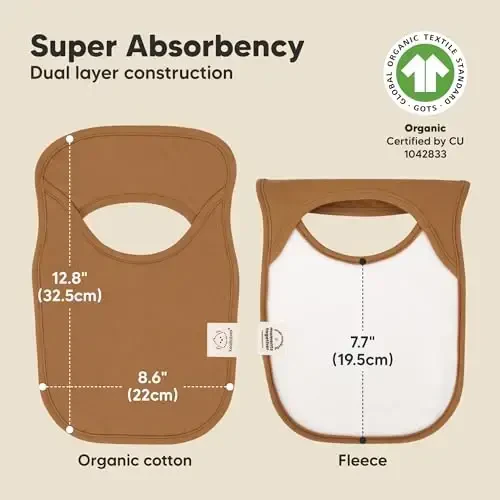 8-Pack Baby Bibs for Boys, Girls - Pullover Bibs for Drooling Teething Baby Girl & Boy Toddler, Newborn, Soft & Absorbent, Cute Colors, Large Torso Coverage Keep Infant Clean & Dry(Terracotta) - 3