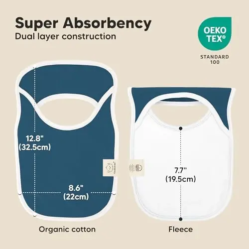 8-Pack Baby Bibs for Boys, Girls - Pullover Bibs for Drooling Teething Baby Girl & Boy Toddler, Newborn, Soft & Absorbent, Cute Colors, Large Torso Coverage Keep Infant Clean & Dry (Crossroads) 