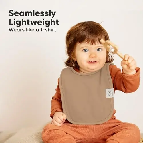 8-Pack Baby Bibs for Boys, Girls - Pullover Bibs for Drooling Teething Baby Girl & Boy Toddler, Newborn, Soft & Absorbent, Cute Colors, Large Torso Coverage Keep Infant Clean & Dry (Roarsome) - 5