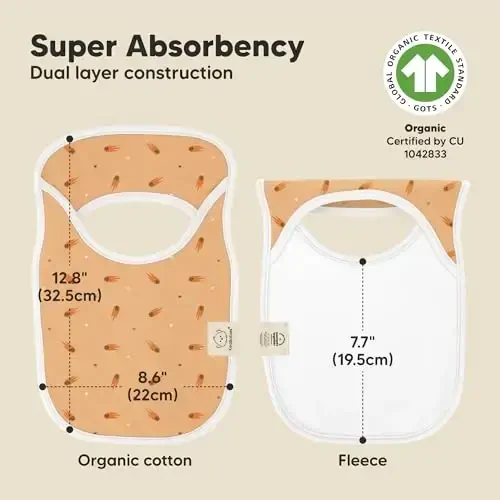 KeaBabies 8-Pack Baby Bibs for Boys, Girls - Pullover Bibs for Drooling Teething Baby Girl & Boy Toddler, Newborn, Soft & Absorbent, Cute Colors, Large Torso Coverage Keep Infant Clean & Dry (Cosmo) - 3