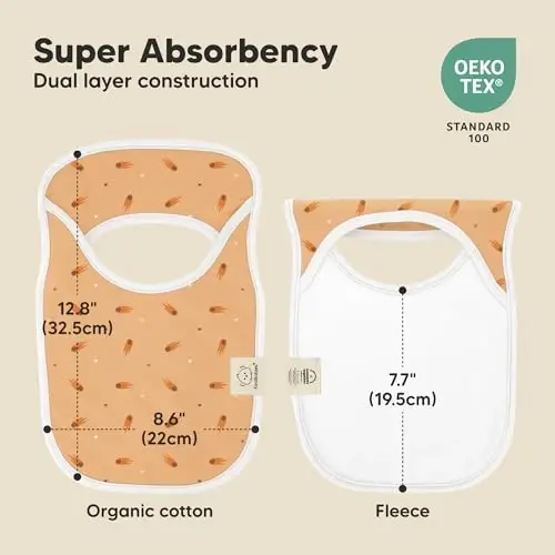 KeaBabies 8-Pack Baby Bibs for Boys, Girls - Pullover Bibs for Drooling Teething Baby Girl & Boy Toddler, Newborn, Soft & Absorbent, Cute Colors, Large Torso Coverage Keep Infant Clean & Dry (Cosmo) 