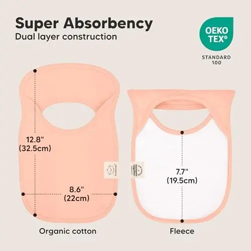 8-Pack Baby Bibs for Boys, Girls - Pullover Bibs for Drooling Teething Baby Girl & Boy Toddler, Newborn, Soft & Absorbent, Cute Colors, Large Torso Coverage Keep Infant Clean & Dry (Embrace) - 1