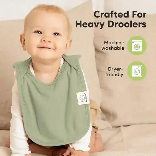 8-Pack Baby Bibs for Boys, Girls - Pullover Bibs for Drooling Teething Baby Girl & Boy Toddler, Newborn, Soft & Absorbent, Cute Colors, Large Torso Coverage Keep Infant Clean & Dry (Embrace) - 6