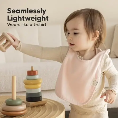 KeaBabies 8-Pack Baby Bibs for Boys, Girls - Pullover Bibs for Drooling Teething Baby Girl & Boy Toddler, Newborn, Soft & Absorbent, Cute Colors, Large Torso Coverage Keep Infant Clean & Dry (Dahlia) - 5