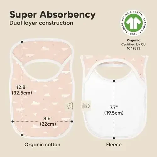 8-Pack Baby Bibs for Boys, Girls - Pullover Bibs for Drooling Teething Baby Girl & Boy Toddler, Newborn, Soft & Absorbent, Cute Colors, Large Torso Coverage Keep Infant Clean & Dry (Dreamers) - 3