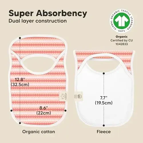 8-Pack Baby Bibs for Boys, Girls - Pullover Bibs for Drooling Teething Baby Girl & Boy Toddler, Newborn, Soft & Absorbent, Cute Colors, Large Torso Coverage Keep Infant Clean & Dry (Marine Muse) - 3