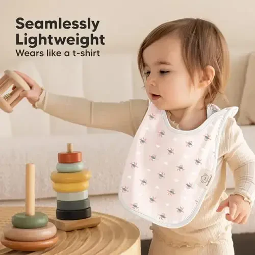 8-Pack Baby Bibs for Boys, Girls - Pullover Bibs for Drooling Teething Baby Girl & Boy Toddler, Newborn, Soft & Absorbent, Cute Colors, Large Torso Coverage Keep Infant Clean & Dry (Marine Muse) - 5