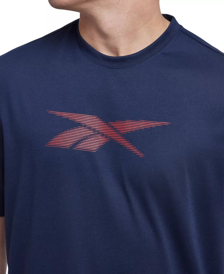 Erkek Vector Performans Kısa Kollu Logo Grafik Tişörtü Vector Navy / Vector Red - 3