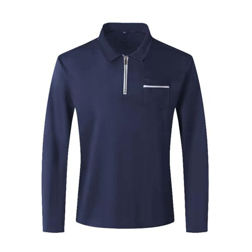 Erkek Vintage Örme Polo Tişörtleri Uzun Kollu Slim Fit Kabarık Golf Tişörtleri Çizgili Üstler Cepli - 3