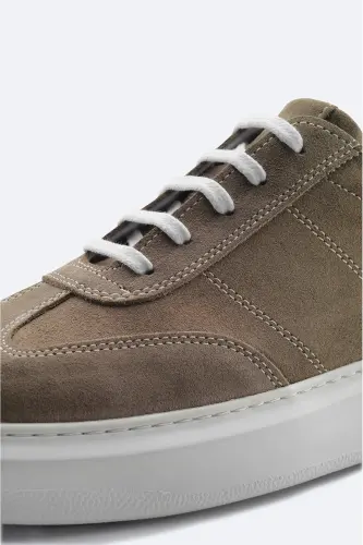 Erkek Vizon %100 Süet Esnek Taban Hafif Casual Ayakkabı B008002-Vizon - 3