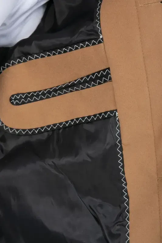 Erkek Vizyon Dar Kesim Uzun Yün Karışımlı Kaşe Gömlek Yaka Palto&kaban-VİZYON - 2