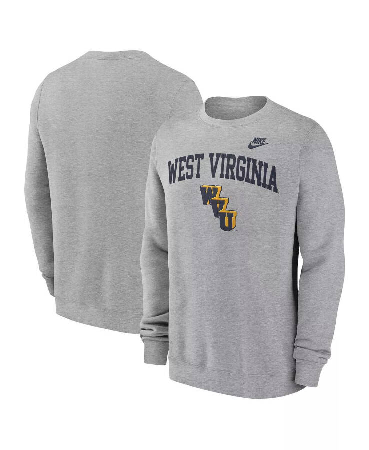 Erkek West Virginia Mountaineers Legacy Classic Tackle Twill İşlemeli Kemerli Logolu Kapüşonlu Kazak Heather Gri - 1