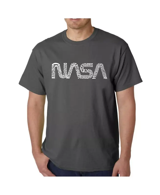 Men's Word Art T-Shirt - Worm Nasa - Black - 3